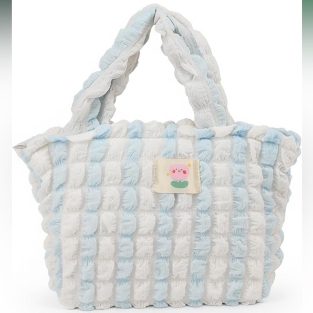 Quilted crinkle Tote Bag